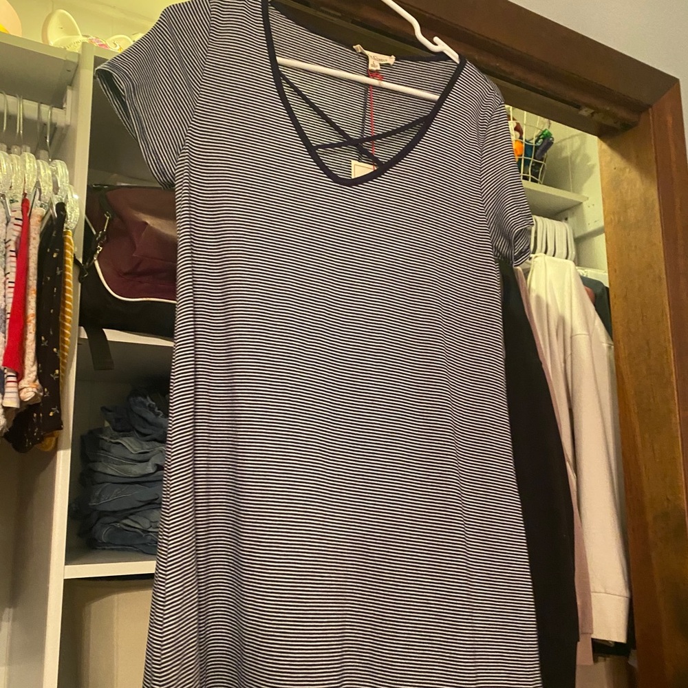 Women’s large striped swing dress